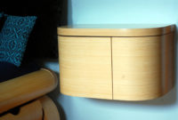 Modern Wall Mounted Bedside Table With Double Storage Doors Of inside proportions 1600 X 1092